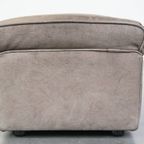 Grijze Vintage Lederen Design Element/ Fauteuil Uit De Jaren ’70 + Hocker thumbnail 19