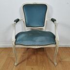 Brocante Vintage Franse Louis Xv Stoeltje, Fauteuil Stoel 03 thumbnail 5