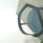 Oude Houten Blauwe Set Stoelen Met Bloemen Uit Zweden thumbnail 9