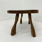 Brutalist Solid Wooden Side Table , 1970’S thumbnail 5