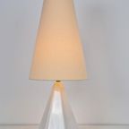 Vintage Geometrische Tafellamp Keramiek ’70 Teepee Lamp Wit thumbnail 5