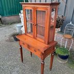 Antiek Vitrinekastje, Schrijfbureau, Secretaire thumbnail 5