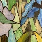 Glas In Lood Art Nouveau Bloemen In Park thumbnail 3