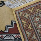 Vintage Wollen Vloerkleed Voornamelijk Paarse En Gele Tinten 255x150cm thumbnail 8