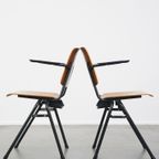 Set Van 4 Karaktervolle Vintage Jaren ’60 Dutch Design Marko School/Eetkamerstoelen Met Armleuningen thumbnail 6