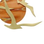 Mid Century Muur Decoratie Meeuwen Koper Messing Zon Sculptuur Bijan thumbnail 10