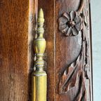 Antique Carved Wood Wardrobe thumbnail 5