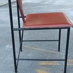 Set Van 8 Vintage Postmodern Leren Eetkamerstoelen thumbnail 11