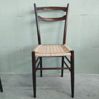 Set Vintage Keukenstoelen Lichtgewicht Gio Ponti Style Donkerbruin thumbnail 2