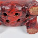 Vintage Hout Beeld Hippo Nijlpaard Sculptuur Oosters ‘70 thumbnail 4