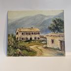 Olieverf Schilderij Van Een Boerderij In De Bergen thumbnail 2
