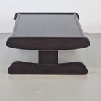 Vintage Wengé Salontafel Brutalist Postmodern ‘70 Hout Tafel thumbnail 8