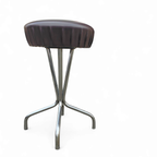 3 X Stool / Black Top / Chrome Frame / 1970s thumbnail 4