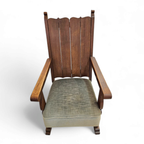 Oak High Back Arm Chair 1930s thumbnail 2