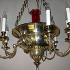 Antieke Verzilverde Godslamp, Kerk Lamp Met Engelen thumbnail 2