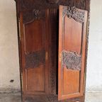 Antique Carved Wood Wardrobe thumbnail 15