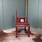 Antiek Palissander Bureau Met Ingelegd Marmer En Bijpassende thumbnail 6