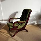 Sale Groene Chesterfield Victoriaans Fauteuil Vintage thumbnail 8