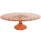 Art Deco Taartplateau Luxval Val St. Lambert Roze 1930’s thumbnail 4