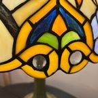2 Beschikbaar Vintage Art Nouveau Stijl Papegaai Glas In Lood thumbnail 3