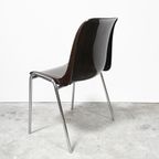 Vintage Helmut Starke Stapelbare Kuip Stoelen, High Gloss Bruin. thumbnail 5
