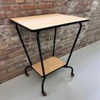 Mid Century Trolley, Vintage Bijzettafel Op Wielen, Side Table thumbnail 2