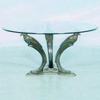 Bonzen Salontafel, Peacock. Hollywood Regency Tafel. Vintage thumbnail 4