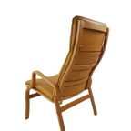 Vintage Fauteuil Mosterd Geel Leer Leather Chair Ostergaard thumbnail 4