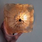 Vintage Plafondlamp Plafonnière Wandlamp Jaren '60 Sixties Glas Amber thumbnail 4