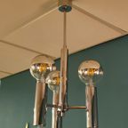 Vintage Hustadt Leuchten Hanglamp Plafondlamp Chrome thumbnail 5