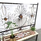 Stalen Vintage Plantenrek Met Gekleurde Tegels, Roomdivider thumbnail 5