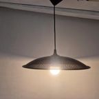 Postmoderne Vintage Geperforeerd Metaal Hanglamp Zwart. thumbnail 4