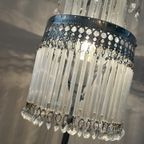 Set Van 2 Kristallen Tafellampen Opaline Vintage Chrome Frame thumbnail 2
