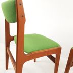 Deense Stoelen | Dining Chairs Danish Green Wool Teak Wood thumbnail 11