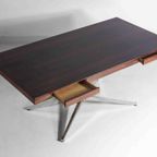 Zeldzame Vintage Mid-Century Executive Bureau Van Florence Knoll In Palissander Hout thumbnail 14