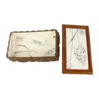 Grote Houten Tramp Art Doos Volkskunst Goud 20Ste Eeuw thumbnail 3