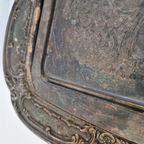 Antieke Serveerschaal Zilverkleurige Schaal Bord thumbnail 6