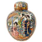 Vintage Chinese Gemberpot Geisha’s Bloemen Goud thumbnail 2