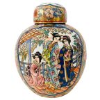 Vintage Chinese Gemberpot Geisha’S Bloemen Goud thumbnail 2