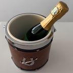 Vintage Western Cowboy Design Ijsemmer, Icebucket Van Imitatieleer En Zilverkleurige Kunststof thumbnail 4