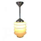 Vintage Hanglamp Met Glazen Kap Model Lampion, Jaren 50 thumbnail 3