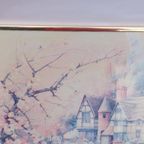 Romantisch Landschap – Andreas Orpinas – Metalen Lijst – 51x41 Met Ophangsysteem. thumbnail 4