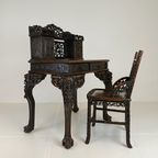 Antieke Chinese Padouk Houten Stoel thumbnail 9