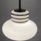 Mid-Century White Glass And Chrome Pendant Lamp By Leclaire & Schäfer 1970 thumbnail 6