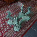 Vintage Hollywood Regency Stijl Salontafel Met Bronzen Paarden, Jaren '70 thumbnail 5