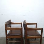 Vintage Stoelen Met Lederen Bekleding thumbnail 4