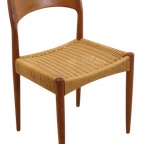 Set Van 4 Eetkamerstoelen Eetstoelen Arne Hovmand Olsen Deens Design Vintage Papercord thumbnail 16