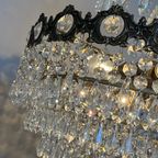 Grote Vintage Design Kristallen Brons Zak Kroonluchter thumbnail 14