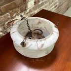 Art Deco Hanglamp, Vintage Albast Plafondlamp thumbnail 11