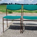 Groene Stoelen Metalen Frame Vintage Stoelen, Strak thumbnail 3